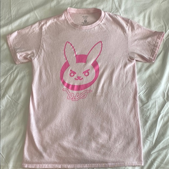 Overwatch D.VA Bunny Pink Graphic T-Shirt - Picture 1 of 11